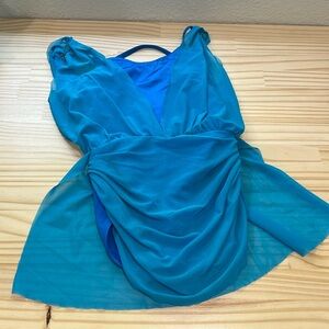 Balera Girls Dance Dress Competition Costume Size IC Electric Blue